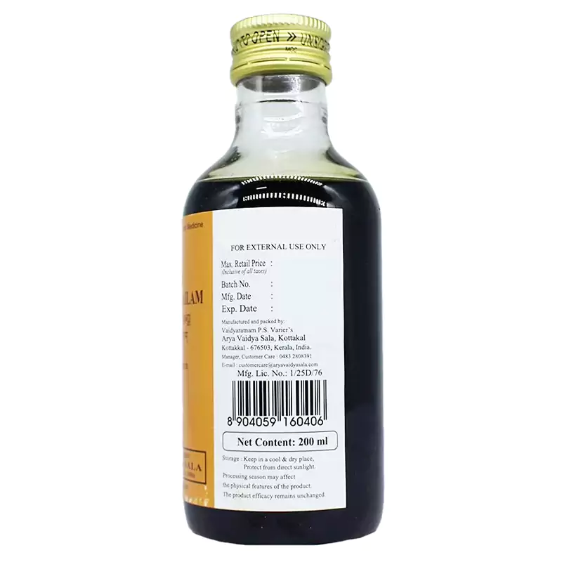 Kottakkal Arya Vaidyasala Valiya Chinchadi Tailam, 200 ml-3.webp